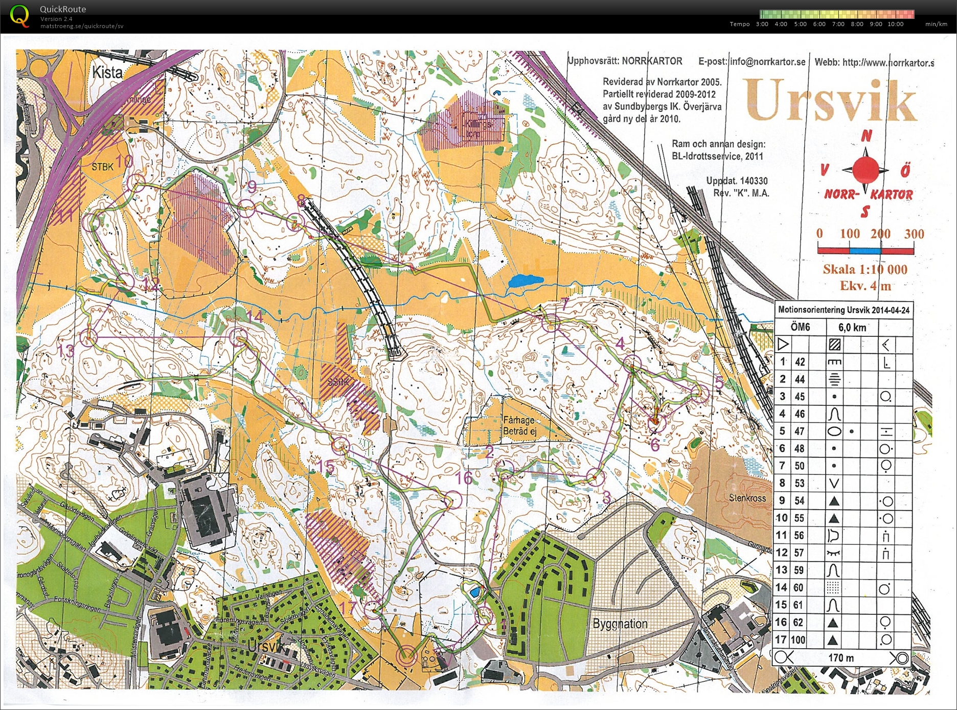 Motionsorientering - Ursvik (2014-06-26)