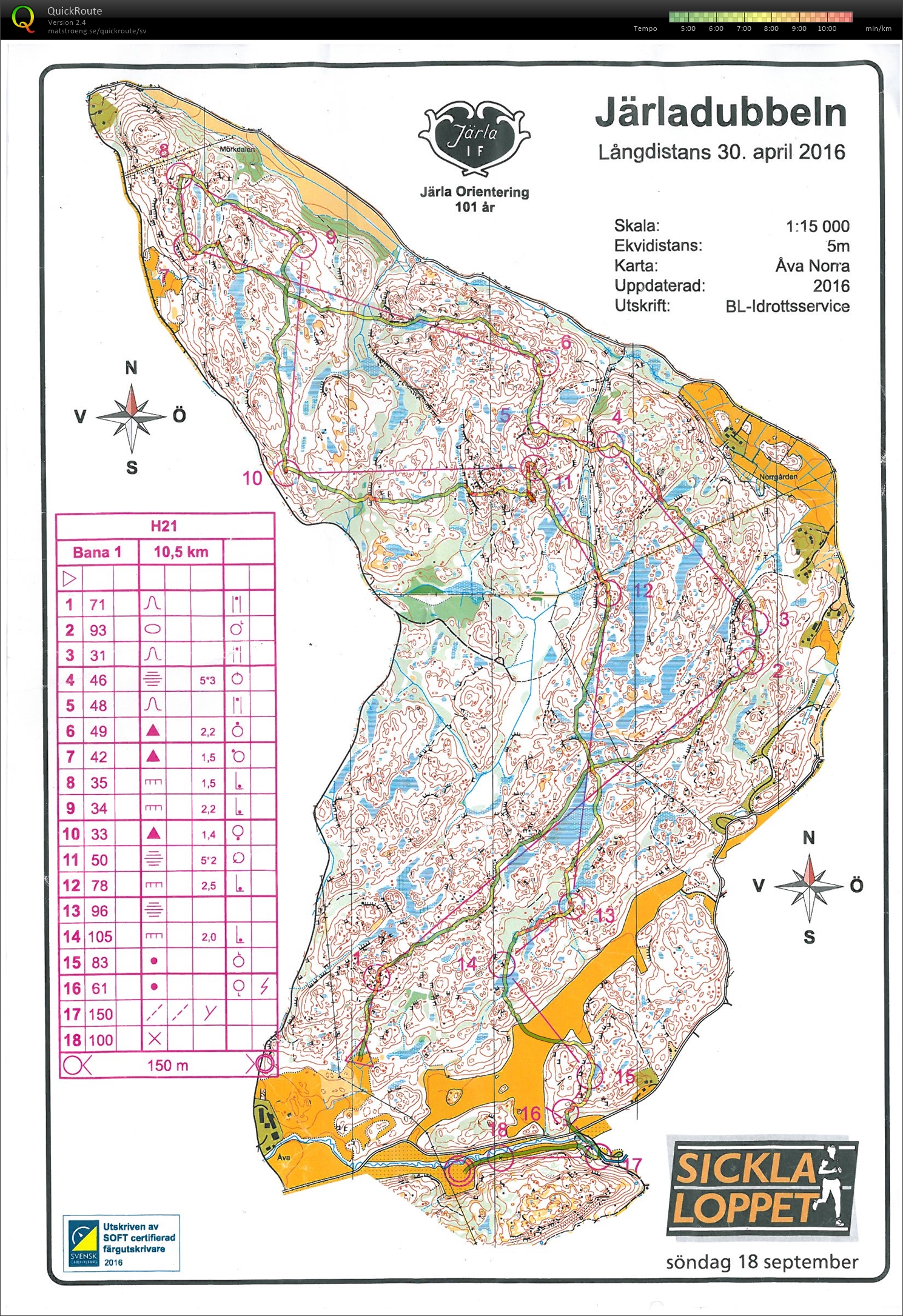 Järladubeln - långdistans (2016-04-30)