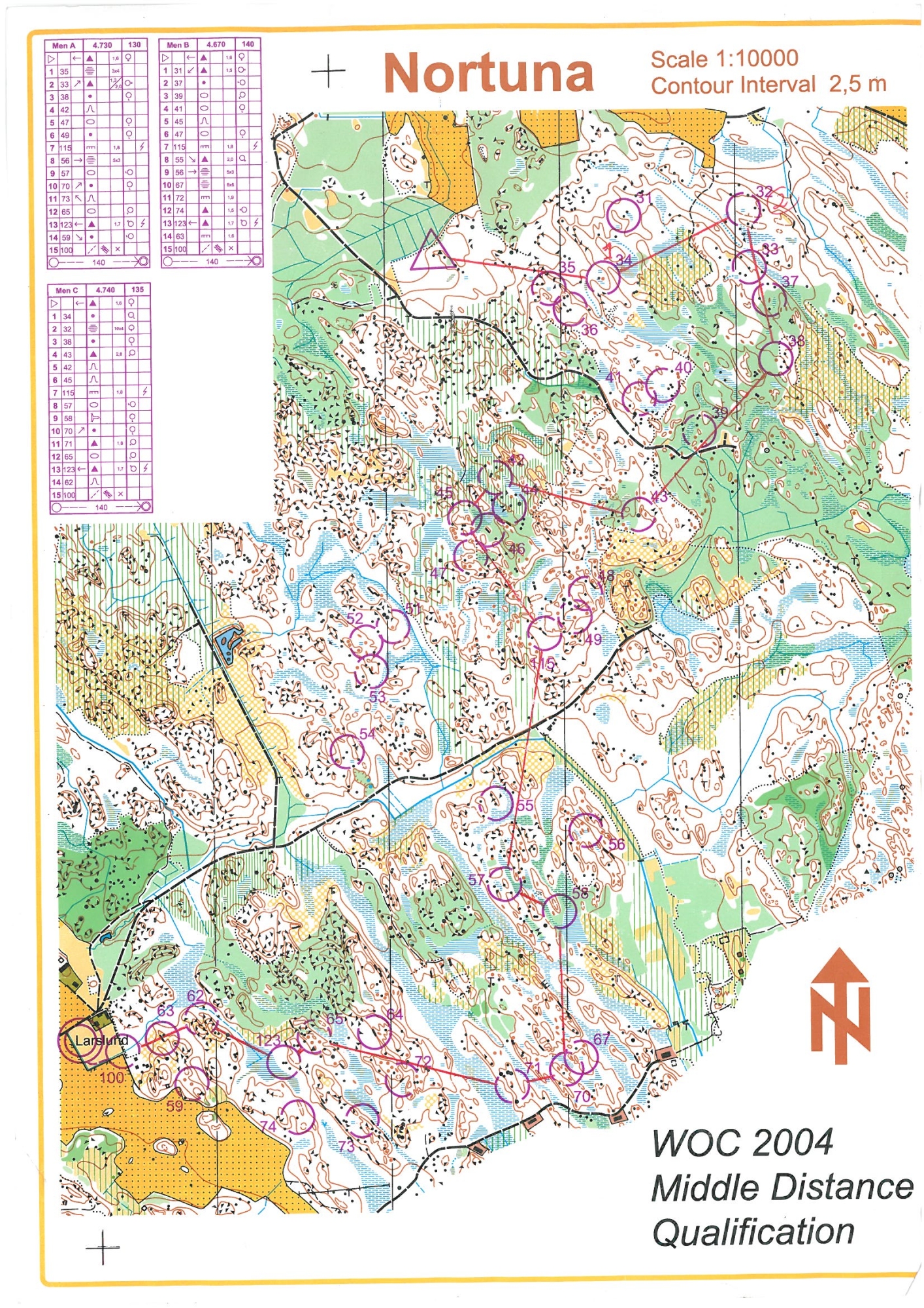 WOC Västerås medelträning (2004-09-14)