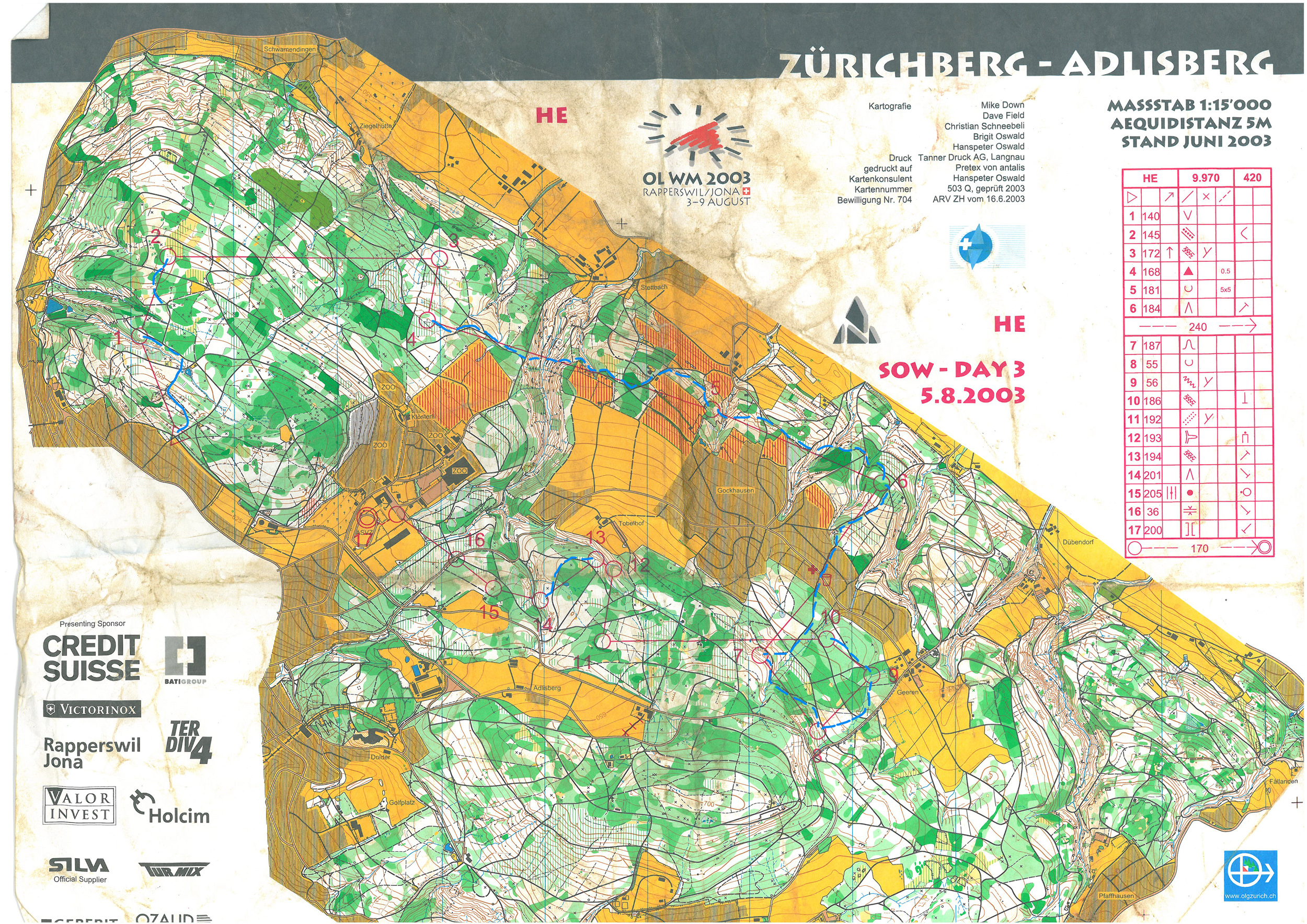 SOW 2003 - etapp 3 Zürichberg (2003-08-05)