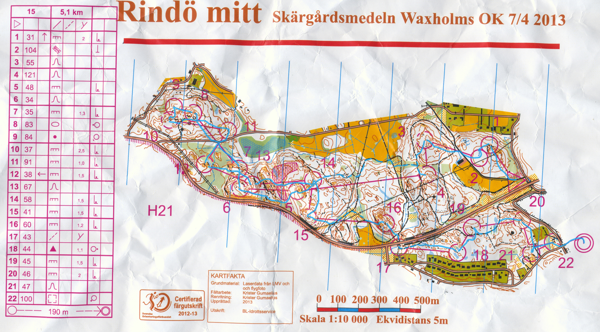 Waxholms OK - Rindö (2013-04-07)