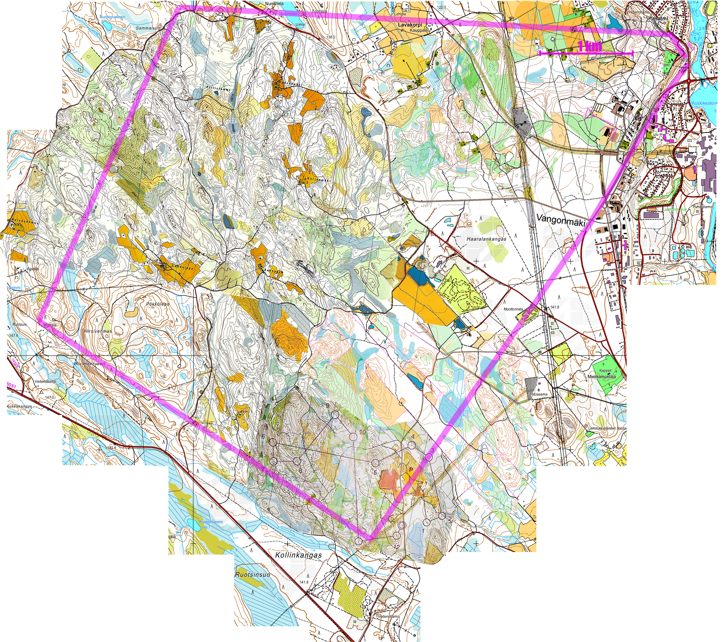 Jukola 2013 - Grundkarta och gamla kartor ihop (2013-06-12)